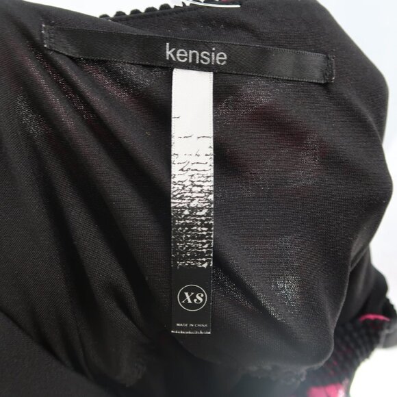 Kensie Pink Black Floral Maxi Dress Button Front XS - Picture 5 of 11